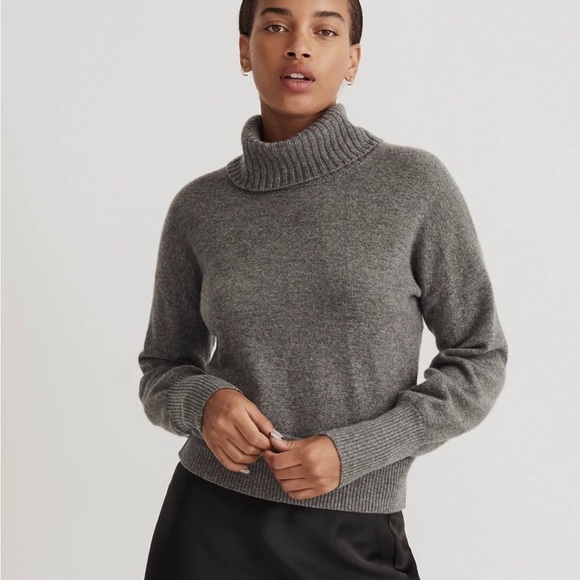 Madewell | Cashmere Grey Turtleneck Sweater, Like New, size Large - Picture 2 of 11